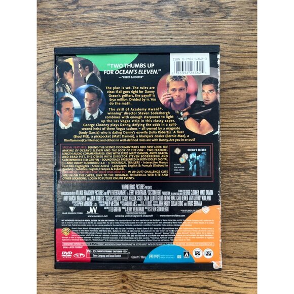 Oceans Eleven DVD 2001 Widescreen Thriller George Clooney Brad Pitt Pre-Owned - Picture 2 of 6